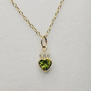 14K Yellow Gold Peridot (0.5ct) Pendant